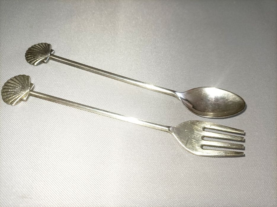 Sztućce Srebro zestaw owoce morza