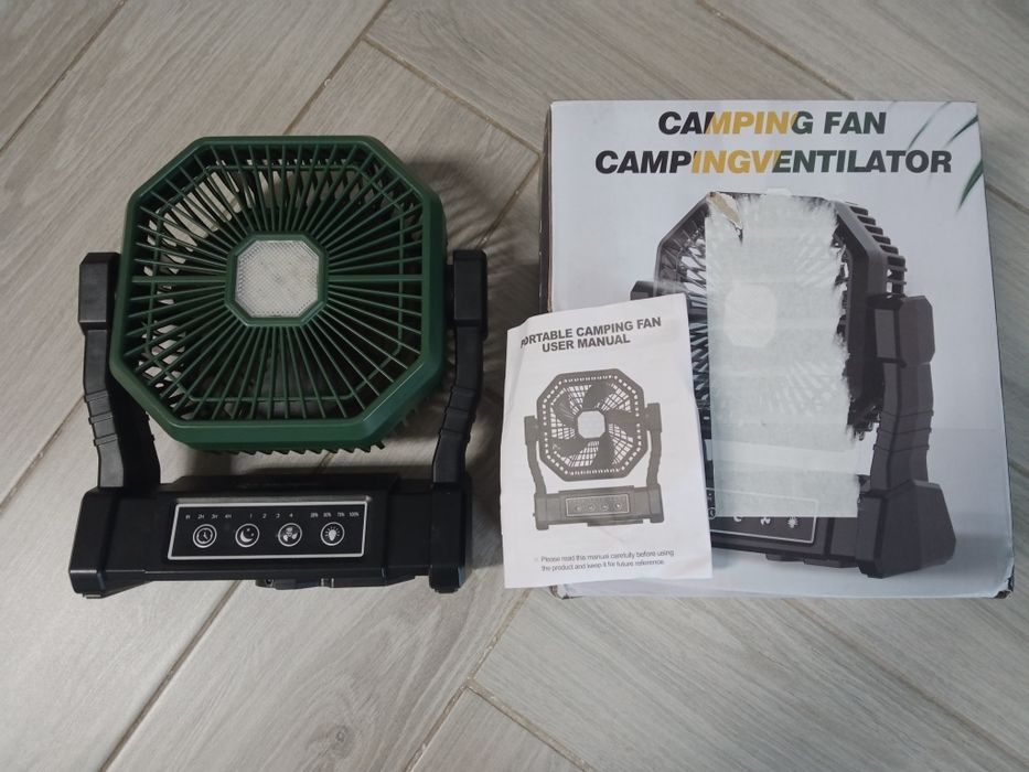 Wentylator kempingowy z latarnią LED
