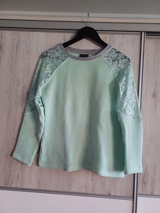 Miętowy elegancki sweterek rozmusr 36/38