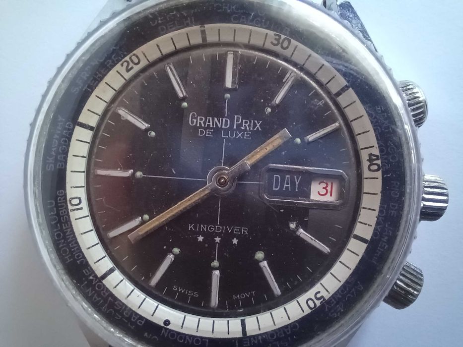 Вінтажний, Швейцарія, Grand Prix Deluxe "King Diver", механіка.