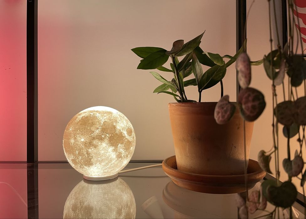 Candeeiro Lua 12cm diâmetro