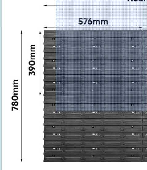 Prateleira de parede com caixas empilháveis