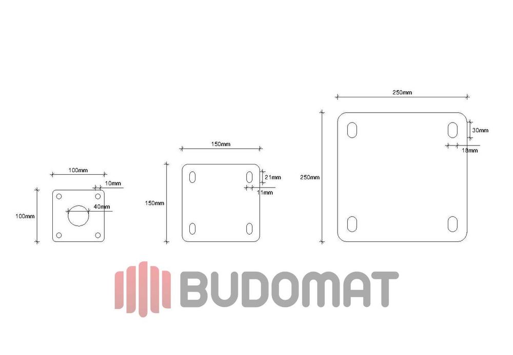 Marka montażowa - formatka stalowa do słupka - podstawa - laser
