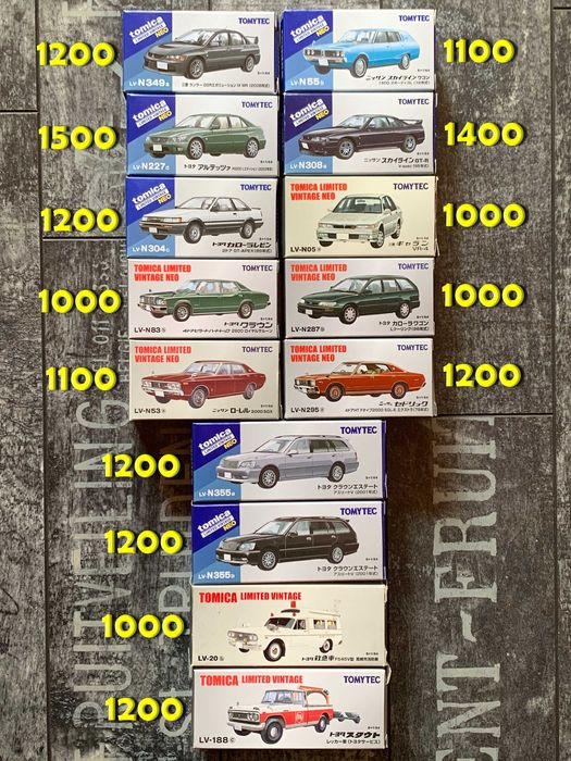 Tomica Limited Vintage Ferrari/Alfa/Nissan/Toyota/Honda/Subaru/Mazda