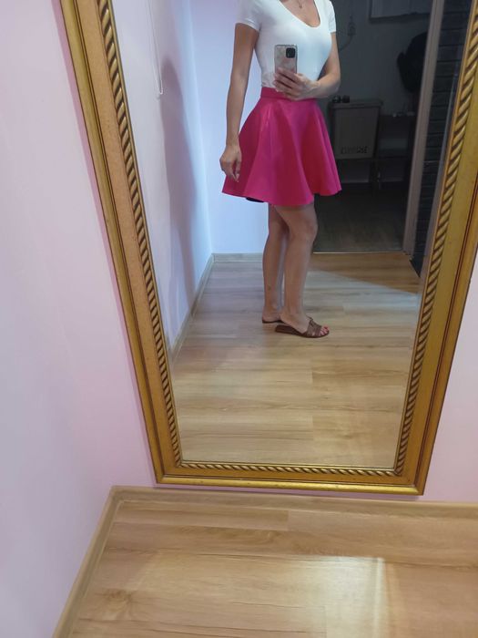 Spódnica rozkloszowana różowa (fuksja)