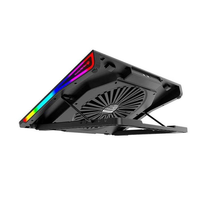 Охолоджуюча підставка для ноутбука MEETION CP5050 – RGB, великий вентилятор, дисплей, 2 USB, 9–19"