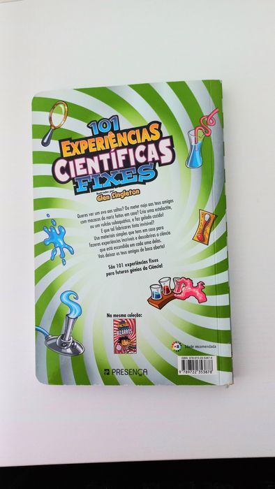 Livro 101 Experiências Científicas Fixes - Ótimo Estado!