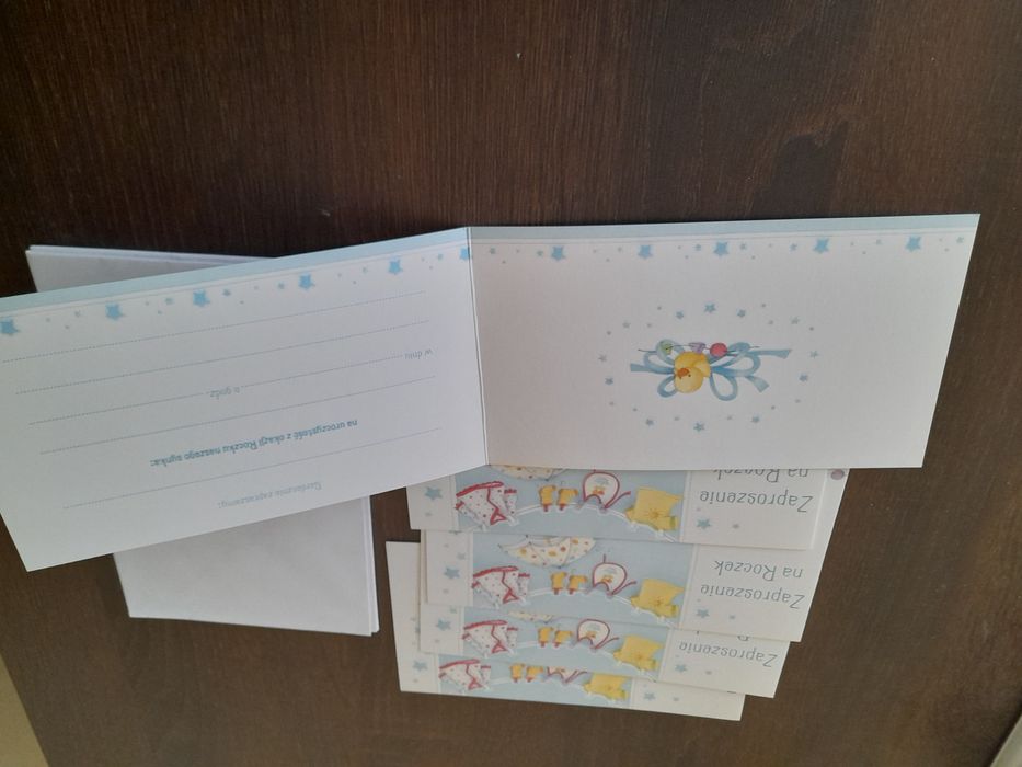 5 zaproszeń na roczek synka