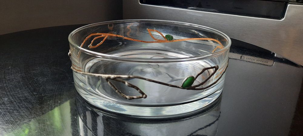 Miska szklana potpourri metaloplastyka