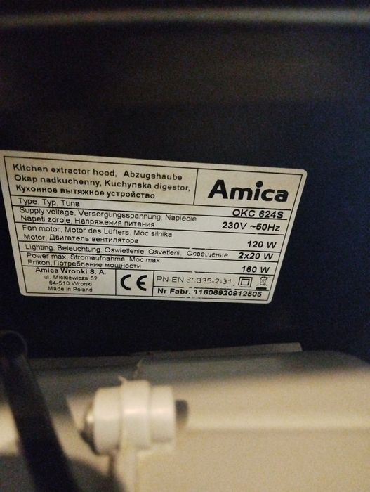 Okap kuchenny Amica