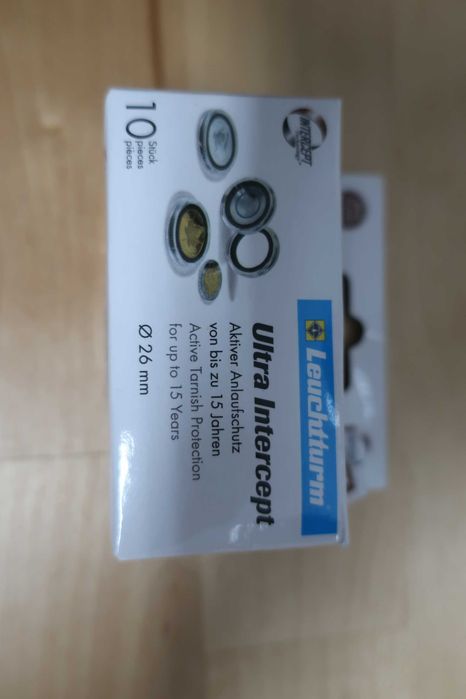 Cápsulas LEUCHTTURM ULTRA Intercept 26 mm, para moedas de 2€