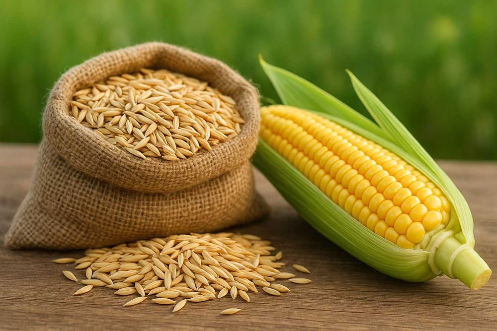 овес 8 грн 1кг, Кукурудза 10 грн 1кг