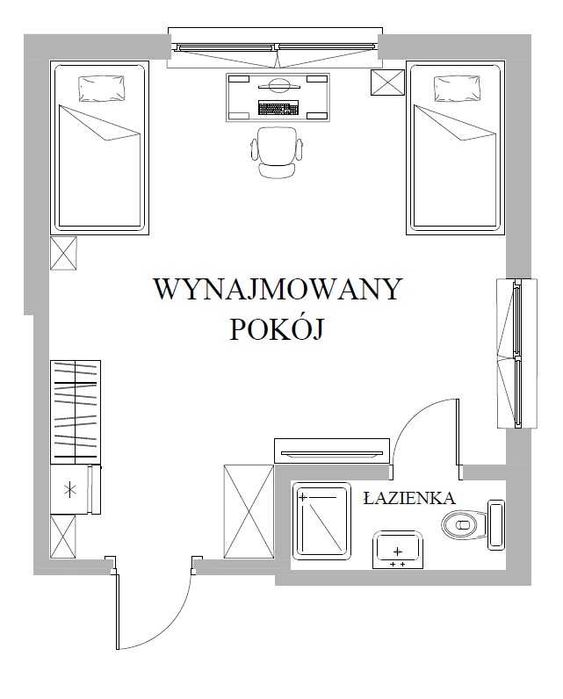 Pokój 20 m² z prywatną łazienką | Mokotów, Sielce, Sadyba, Siekierki, Czerniaków