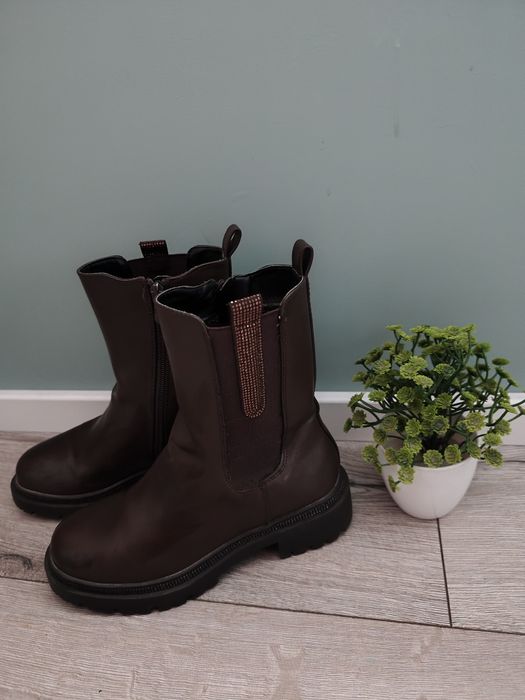 Botki brązowe cekiny