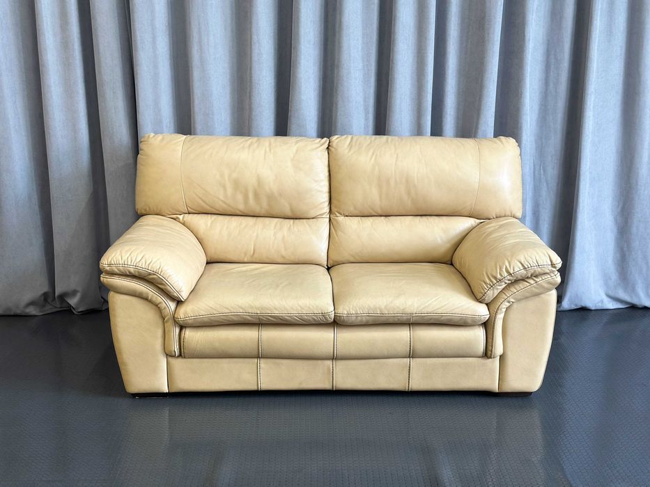 Молочний/світлий шкіряний диван двійка/шкіряні дивани/меблі з Європи