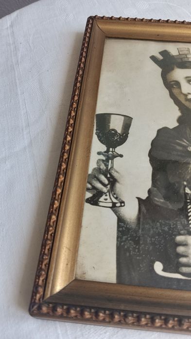 Stary obrazek religijny Św Barbara