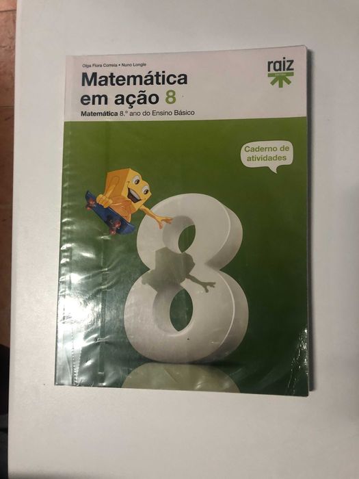Matemática em ação 8, 8.º ano, caderno de atividades, bom estado