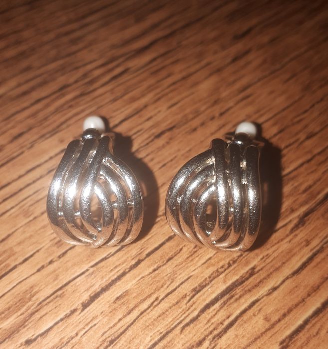 Srebrne klipsy vintage