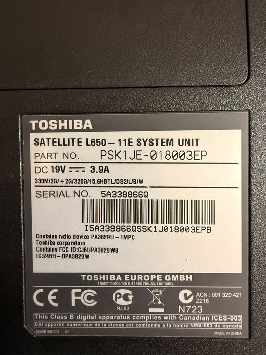 Portatil Toshiba L650 11E