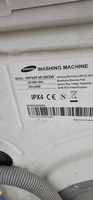 Pralka Samsung WF60F4E3W2W bęben pompa drzwiczęści