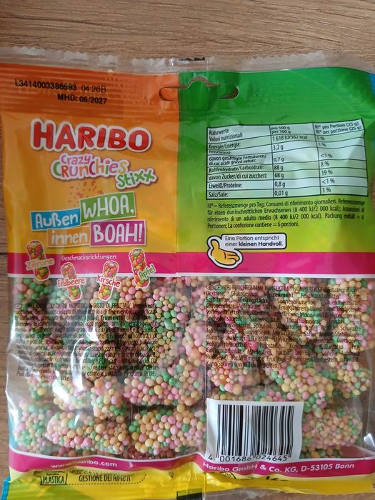 HARIBO CRAZY CRUNCHIES Nowość!!! 60szt 9,6kg