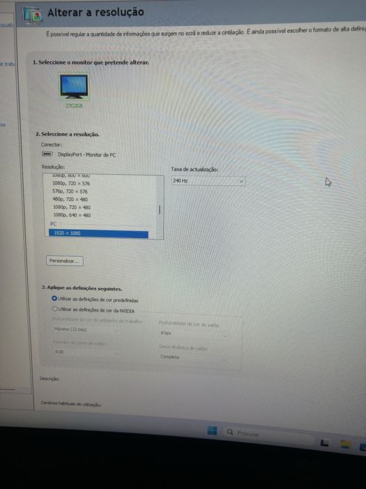 Monitor AOC 240hz Curvo