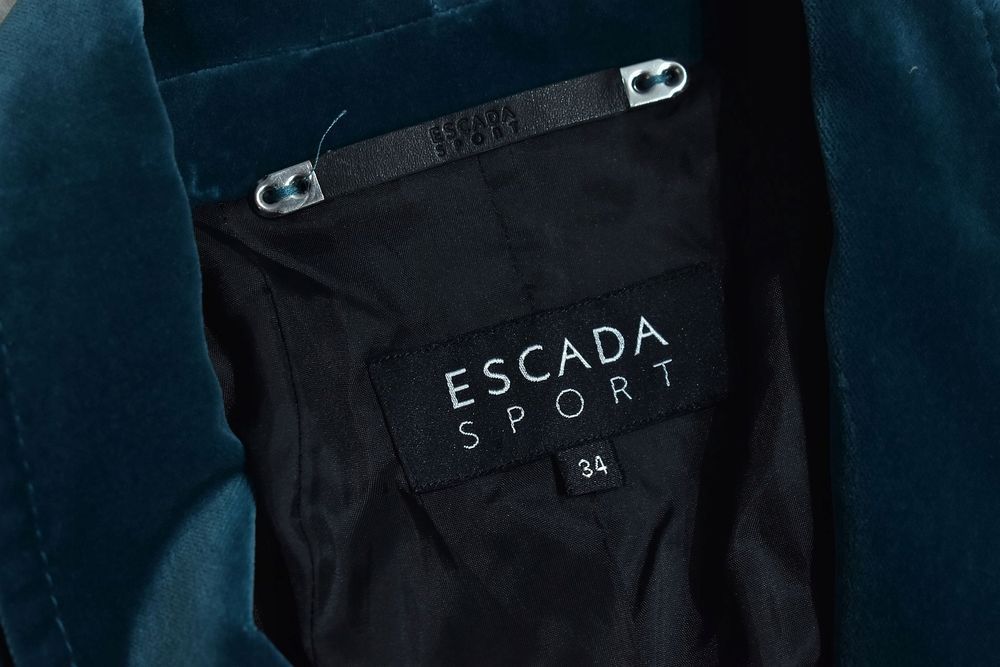 Escada Sport Dwurzędowa Aksamitna Welurowa Marynarka Żakiet 34