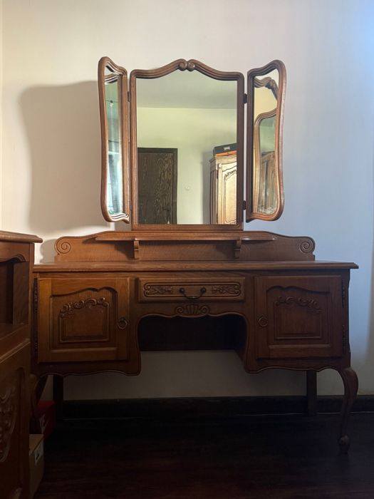 Zestaw mebli ludwik ludwikowskich dąb szafa toaletka łóżko