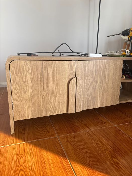 Móvel de TV HOMELYA (Hôma) Bege/Madeira – 160cm (Como Novo)