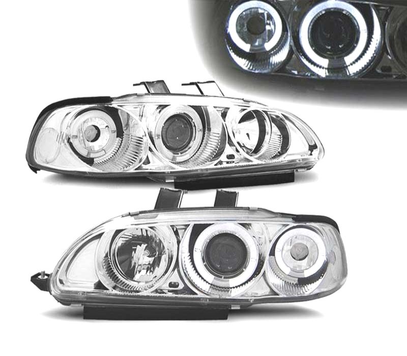 FARÓIS HONDA CIVIC 91-95 4D ANGEL EYES CROMADOS