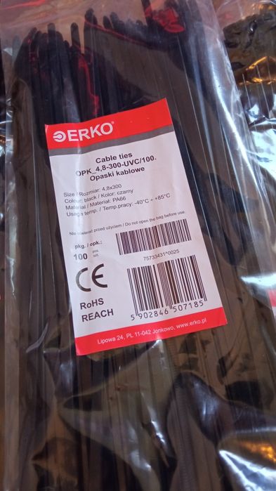 Opaski kablowe/zaciskowe, trytytki - nowe, oryginalnie zapakowane
