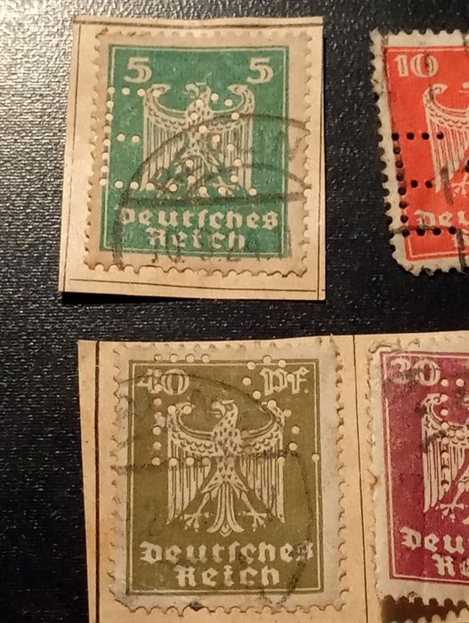 5 selos pfennig Alemanha Germany - Aguia Imperial	1924