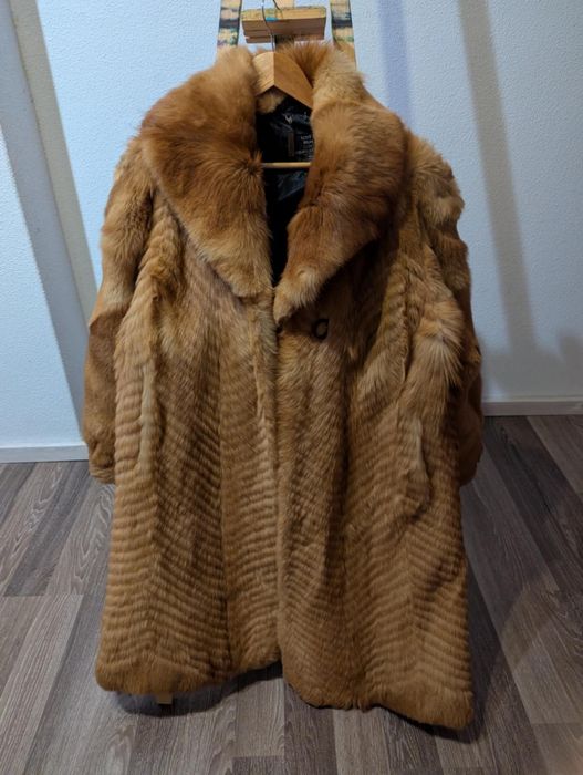 Futro płaszcz rudy