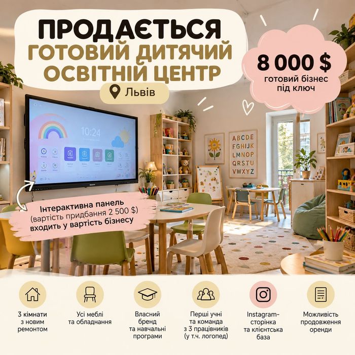 Готовий бізнес освітній центр у Львові