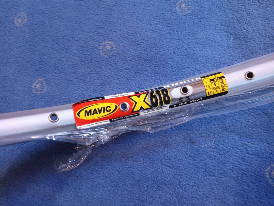 Obręcz Mavic X618 NOS retro nieużywana 32otw srebrna