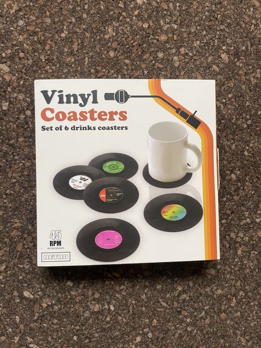 6 bases de copo imitar disco vinil
