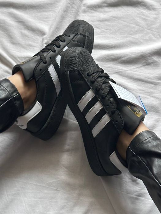Adidas Superstar Black White кросівки адідас суперстар чорні