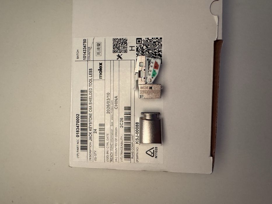 Модулі Keystone RJ45 Cat6A STP 10Gb Molex / Datwyler оригінал