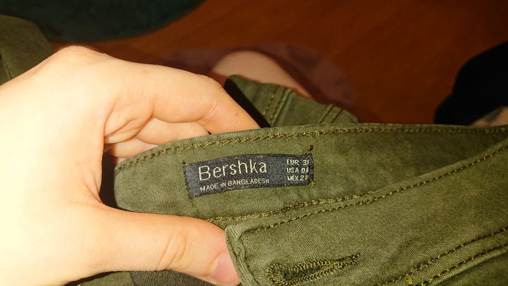 Zielone spodnie skinny wysoki stan*36