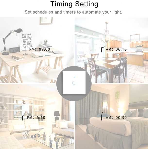 Włącznik do światła - dotykowy - WiFi - aplikacja TUYA - pojedynczy