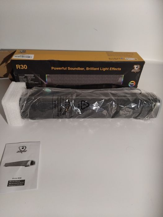 Soundbar R30 RGB | Głośnik komputerowy | AUX | USB | LED | Nowy