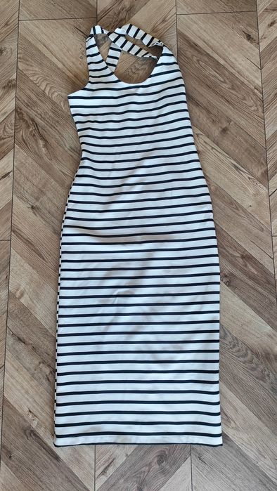 Sukienka w paski midi Zara r. S