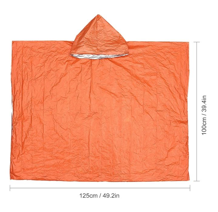 Poncho/capa de chuva de emergência