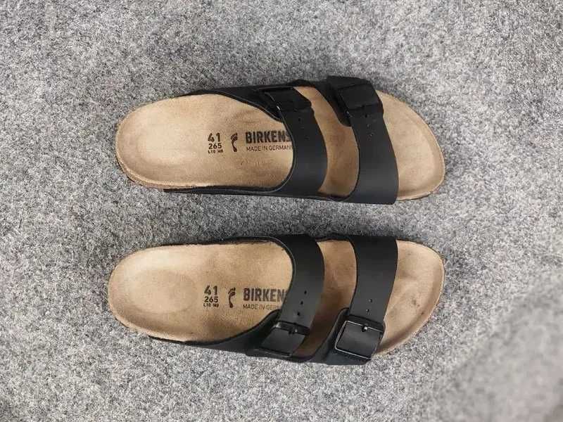 Birkenstock arizona класичні чоловічі ортопедичні тапочки чорні шльопанці сланці