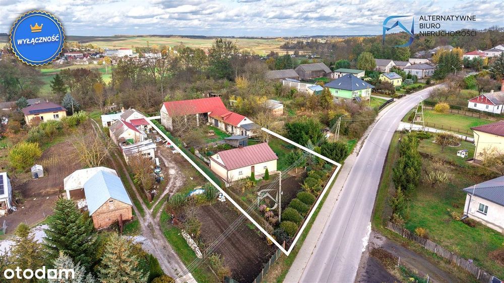 Dom wraz z zabudową gospodarczą - działka 19ar