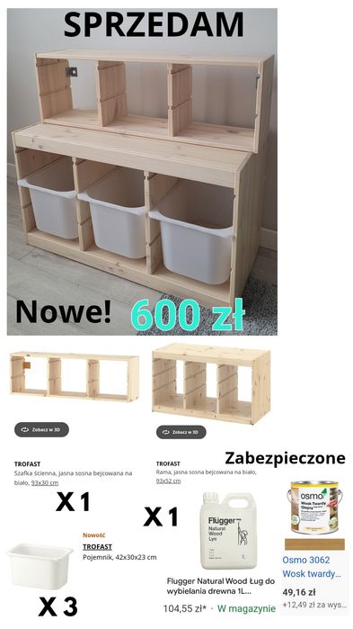 Regał IKEA meble sosnowe drewniane