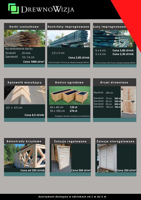 Kantówka drewniana C24 3x3