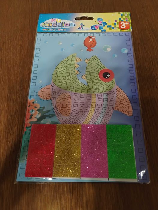 Wyklejanka brokatowa ryba.