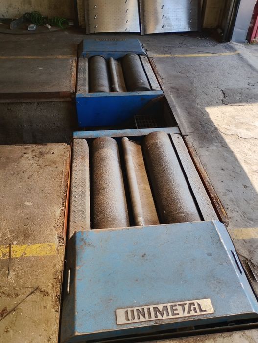 Rolki diagnostyczne marki Unimetal do pomiaru sił hamujących