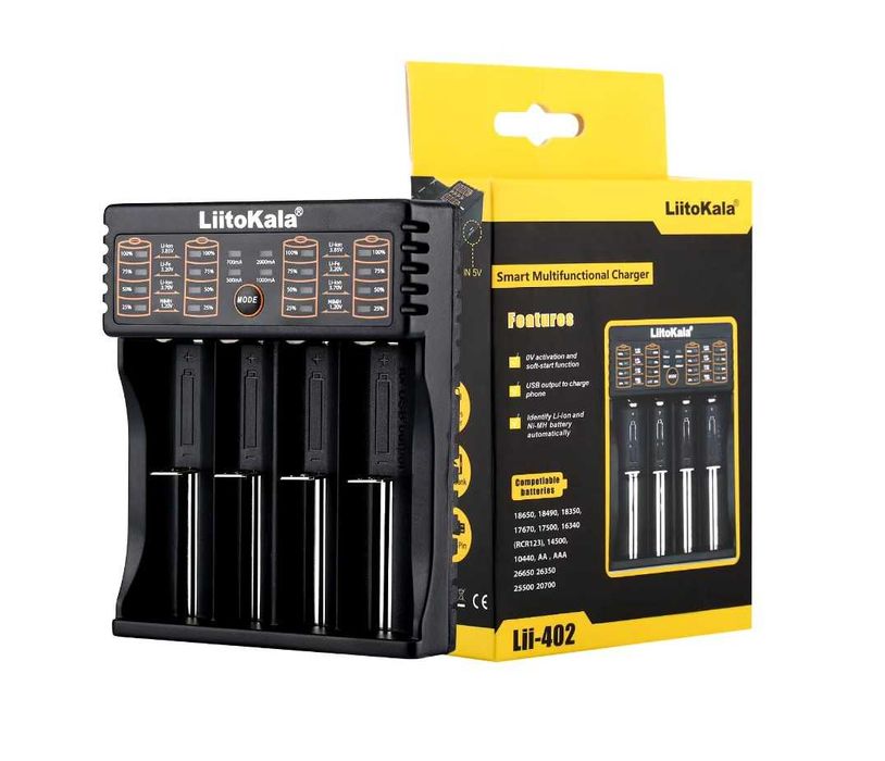LiitoKala Lii-402 зарядка, зарядное устройство 18650 Li-Ion LiFePO4
